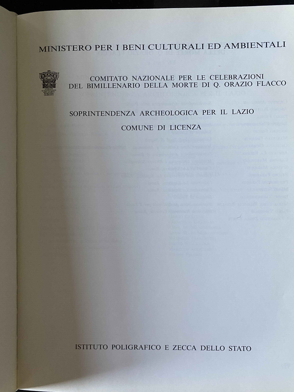 In Sabinis. Architettura e arredi della villa di Orazio, 1993