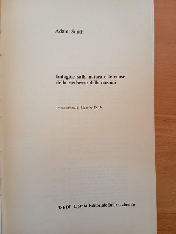 Indagine sulla natura e le cause della ricchezza delle nazioni, …