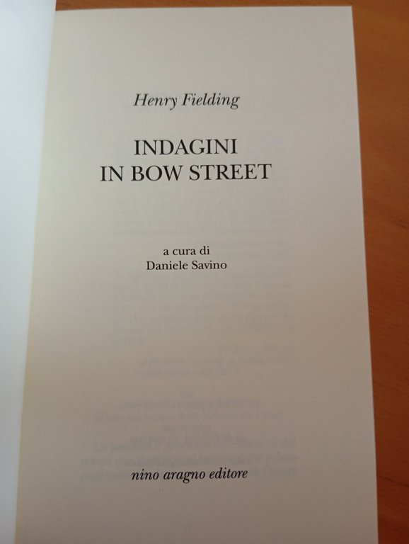 Indagini in Bow street, Henry Fielding, Aragno, 2024 | Immagine Gallery 5