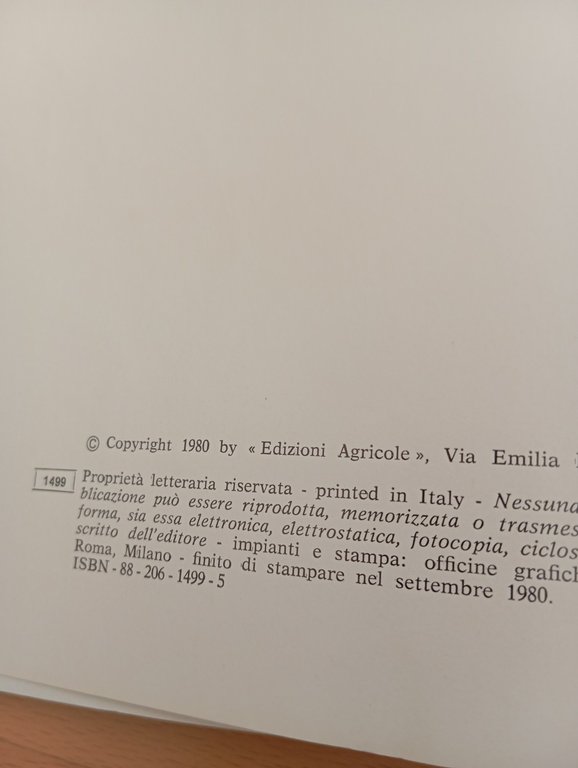 Industrie agrarie, Medori Ballardini, Edagricole, 1980
