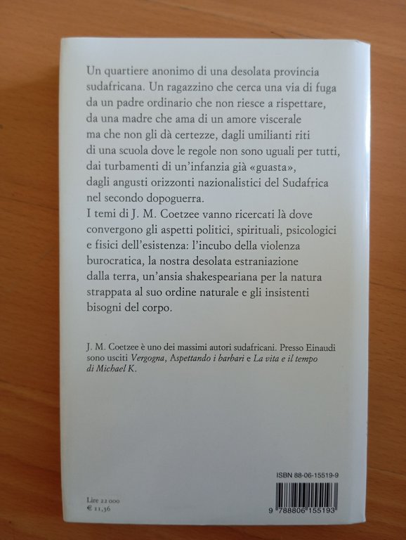 Infanzia. Scene di vita di provincia, J. M. Coetzee, Einaudi, … | Immagine Gallery 5