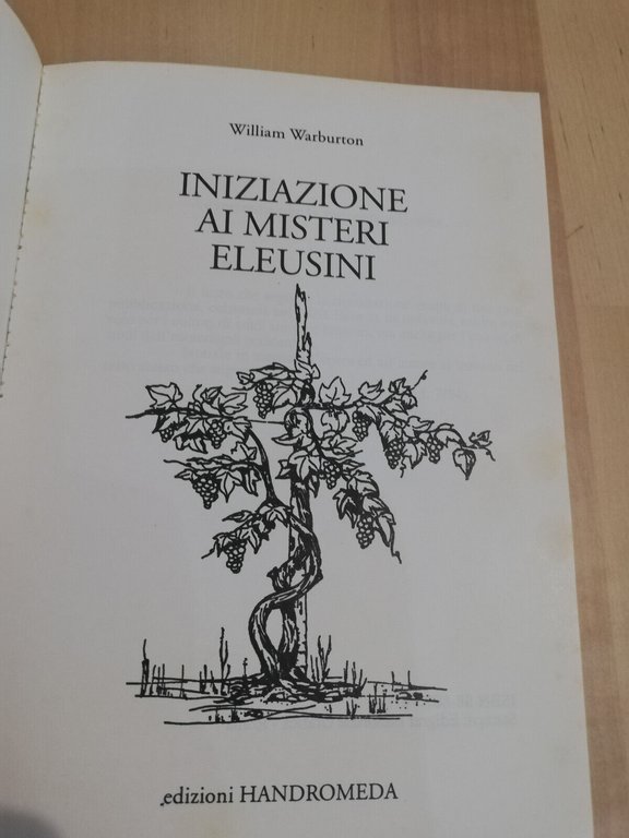 Iniziazione ai misteri eleusini, William Warburton, Handromeda ristampa ed. 1820