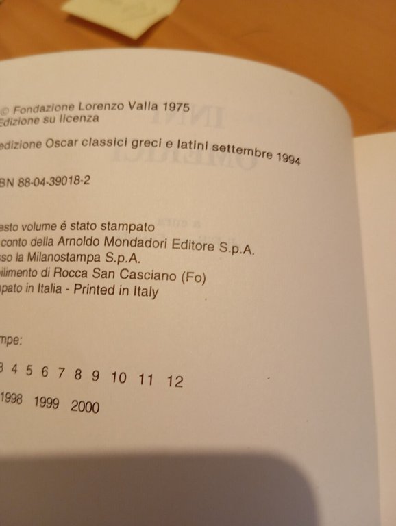 Inni omerici, a cura di Filippo Cassola, Testo a fronte, …