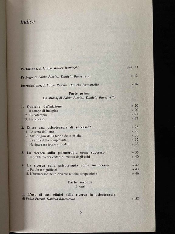 Insuccessi in psicoterapia, Piccini - Bavestrello, Franco Angeli, 1996