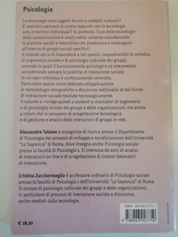 Interazioni inter@zioni. Gruppi e tecnologie, C. Zucchermaglio, A. Talamo, 2003