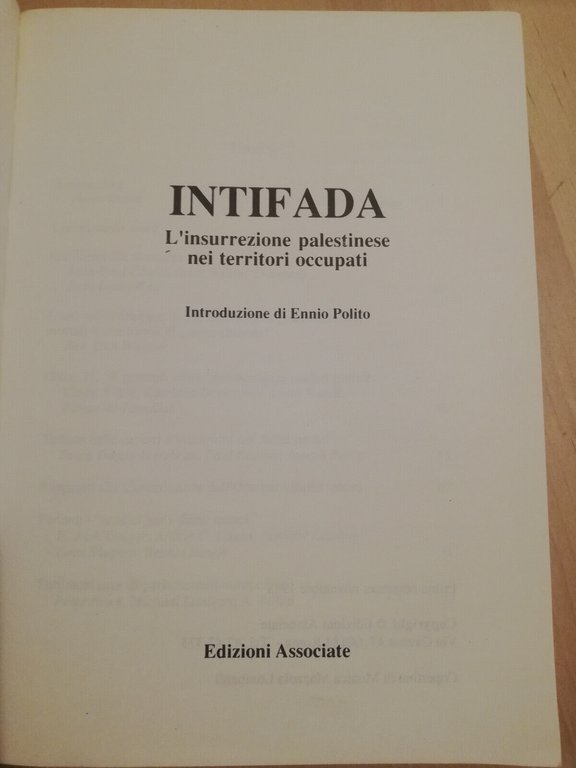 Intifada. L'insurrezione palestinese nei territori occupati, 1988