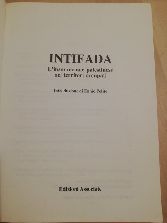 Intifada. L'insurrezione palestinese nei territori occupati, 1988
