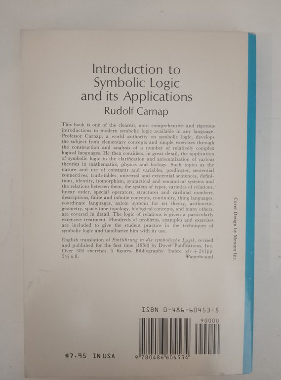 Introduction to symbolic logic and its applications, Rudolf Carnap, In …