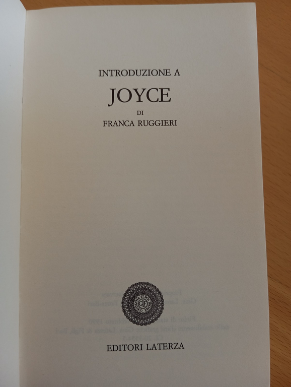 Introduzione a Joyce, Franca Ruggieri, Laterza, 1990