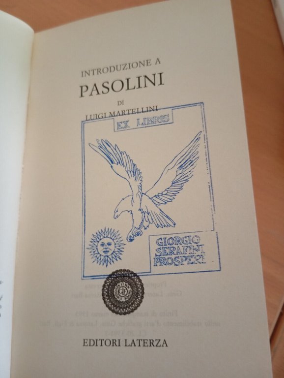 Introduzione a Pasolini, Luigi Martellini, Laterza, 1993