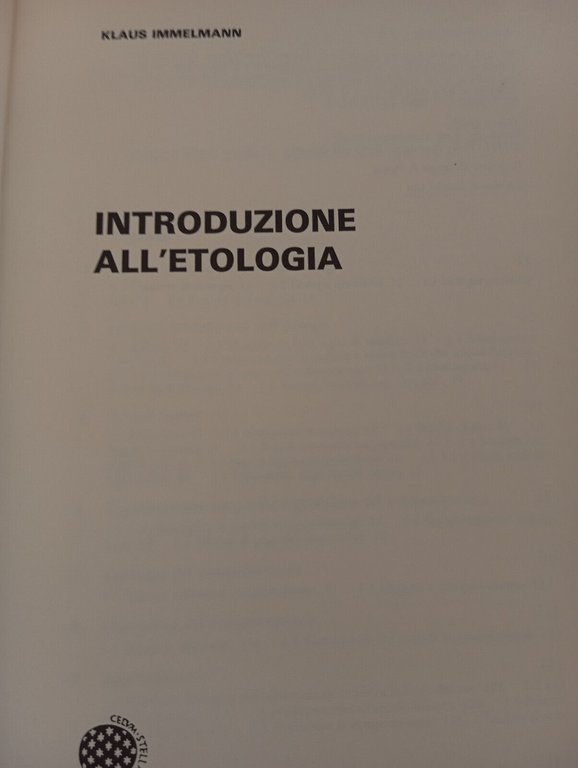 Introduzione all'etologia, Klaus Immelmann, Bollati Boringhieri, 1988