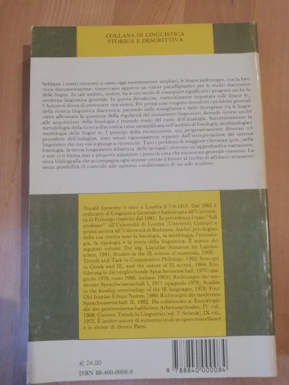 Introduzione alla linguistica indeuropea, Oswald Szemereyi, Unicopli