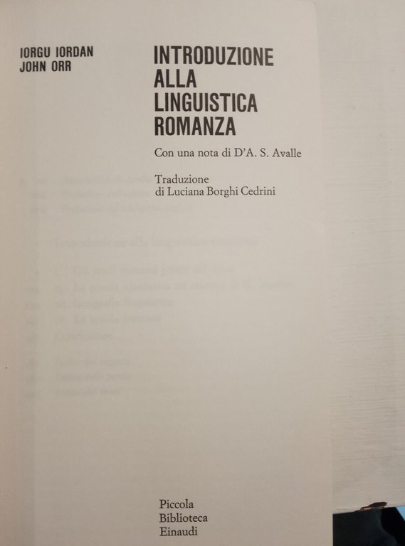 Introduzione alla linguistica romanza, I. Iordan - J. Orr, Einaudi, …