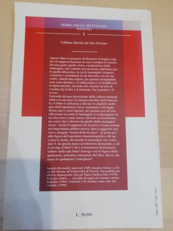 Introduzione alla retorica del cinema, Sandro Bernardi, Le lettere, 1998