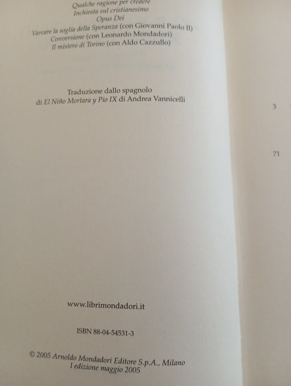 Io, il bambino ebreo rapito da Pio IX, Vittorio Messori, …