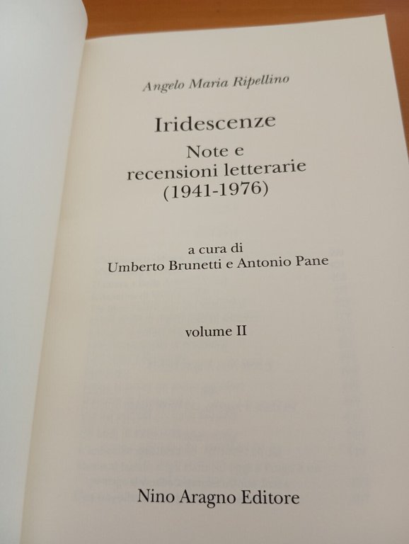 Iridescenze Note e recensioni letterarie due volumi A. M. Repellino, …