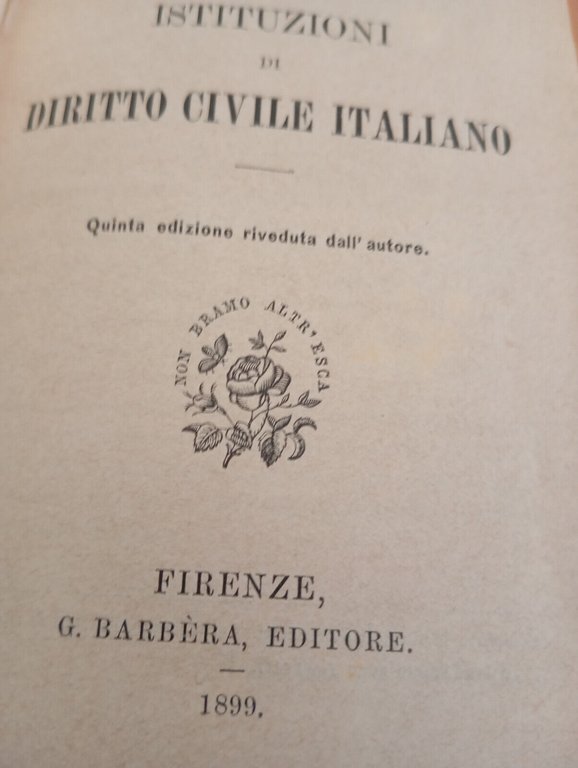 Istituzioni di diritto civile italiano, Emanuele Gianturco, Barbera, 1899