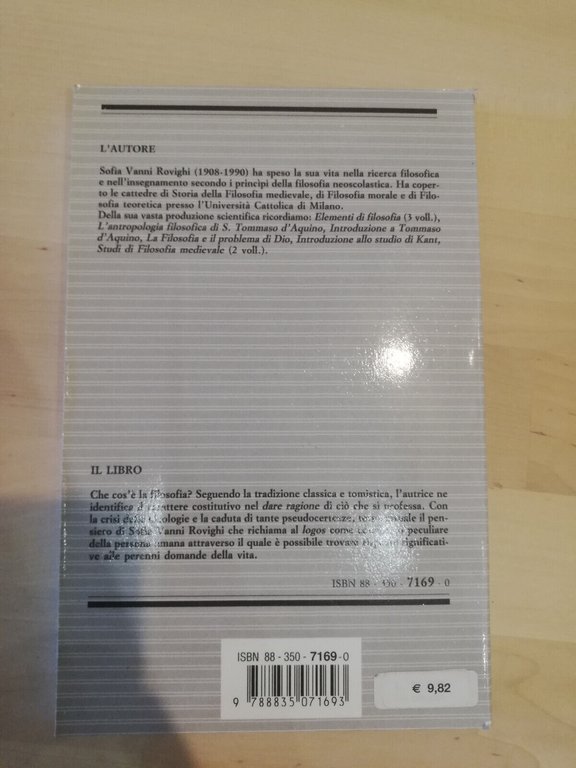 Istituzioni di filosofia, Sofia Vanni Rovighi, Editrice La scuola, 1994