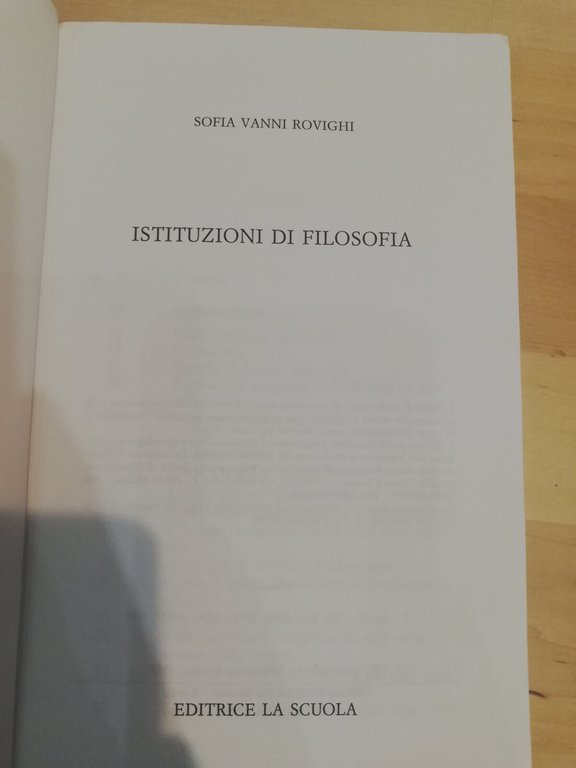 Istituzioni di filosofia, Sofia Vanni Rovighi, Editrice La scuola, 1994