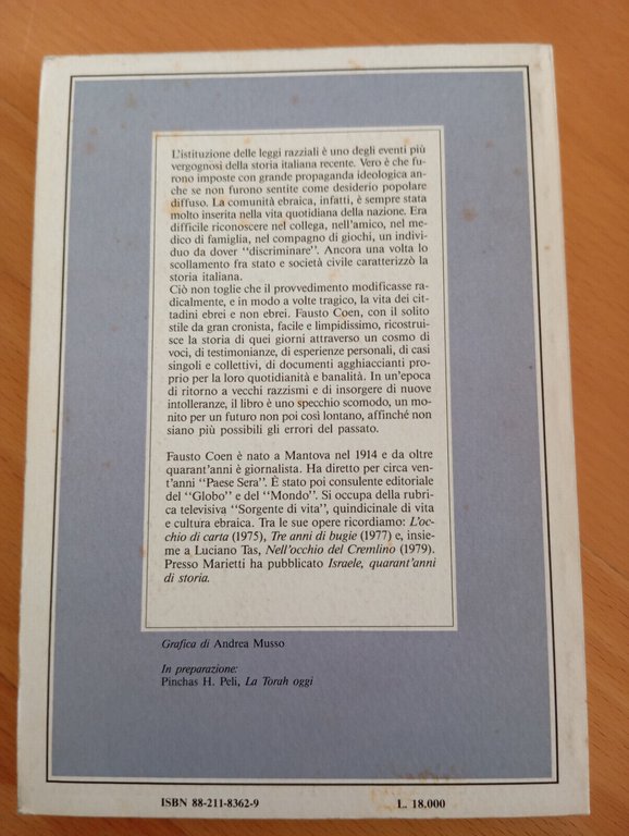 Italiani ed ebrei: come eravamo. Le leggi razziali del 1938, …