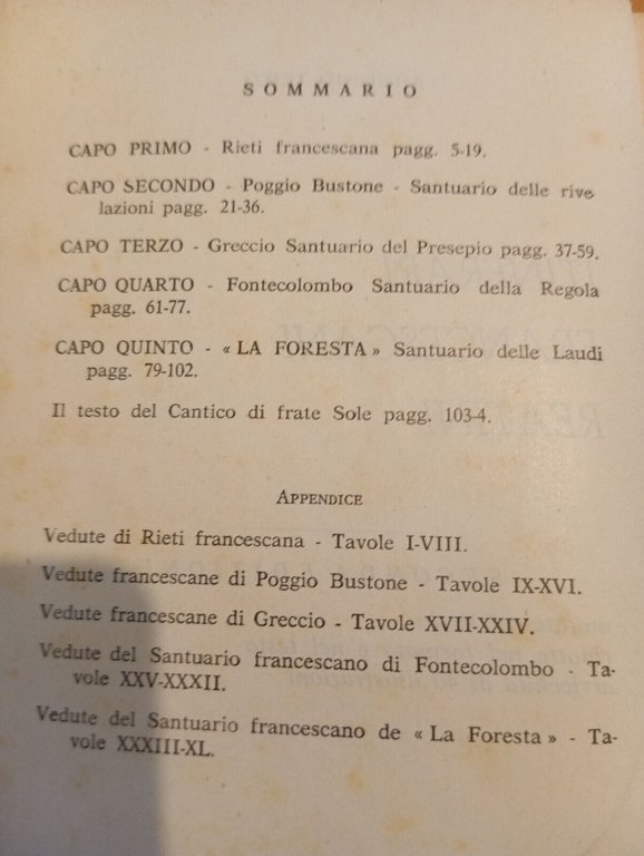 Itinerari francescani reatini, Arduino Terzi, 1965