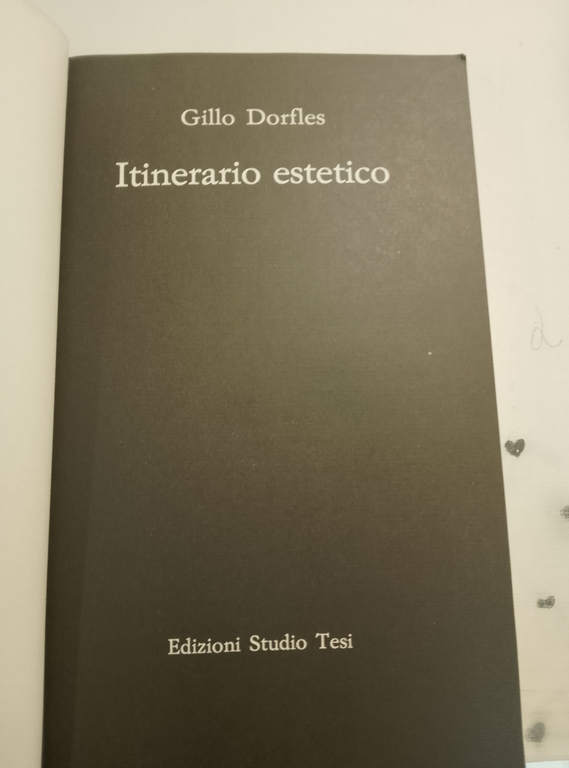 Itinerario estetico, Gillo Dorfles, Studio Tesi, 1987