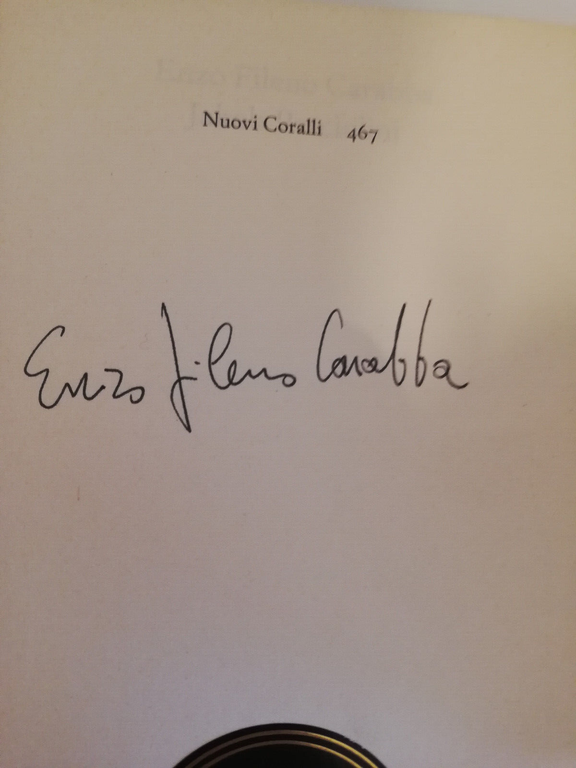 Jacob Pesciolini, Enzo Fileno Carabba, 1992, Einaudi, 1°edizione, con autografo