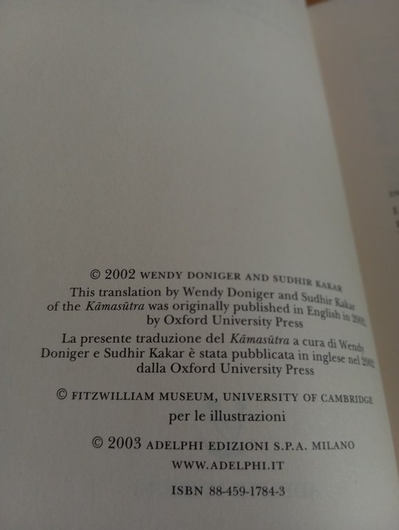 Kamasutra, W. Doniger - S. Kakar, Adelphi, 2003