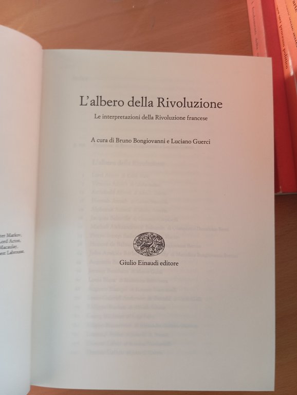 L'albero della rivoluzione, B. Bongiovanni - L. Guerci, Einaudi, 1989