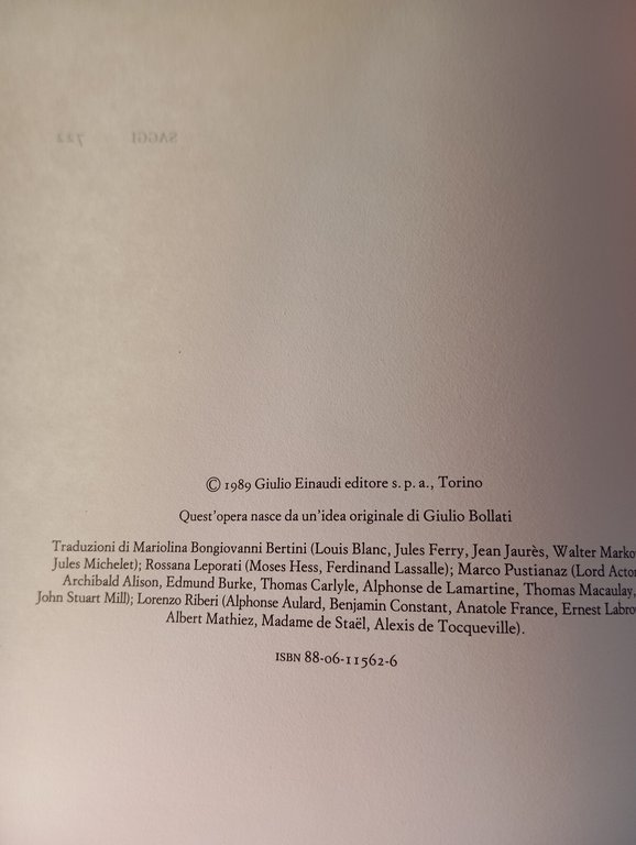 L'albero della rivoluzione, B. Bongiovanni - L. Guerci, Einaudi, 1989