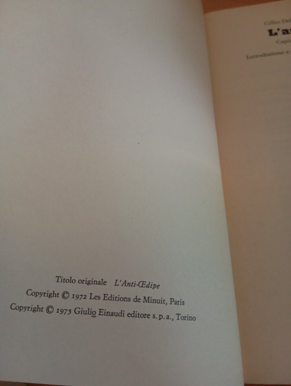 L'anti-edipo, Deleuze e Guattari, Einaudi, 1975