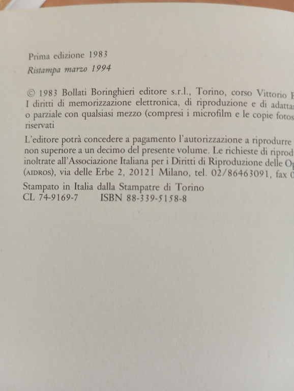L'arco di Rovo, Alfonso M. Di Nola, Bollati Boringhieri, 1994