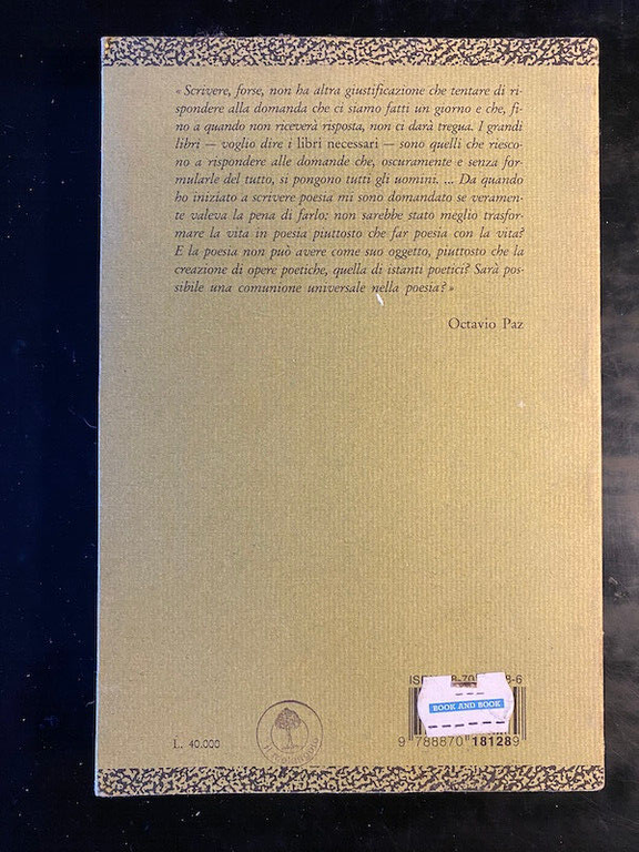 L'arco e la lira, Octavio Paz, 1991, Il Melangolo