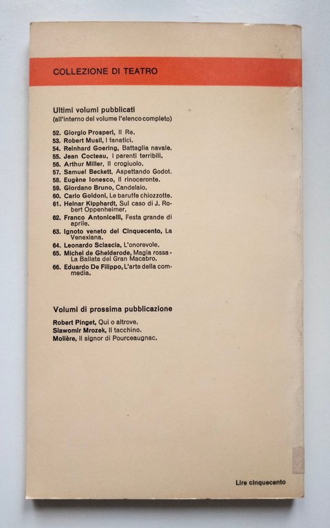 L'arte della commedia, Eduardo de Filippo, Einaudi Teatro, 1965