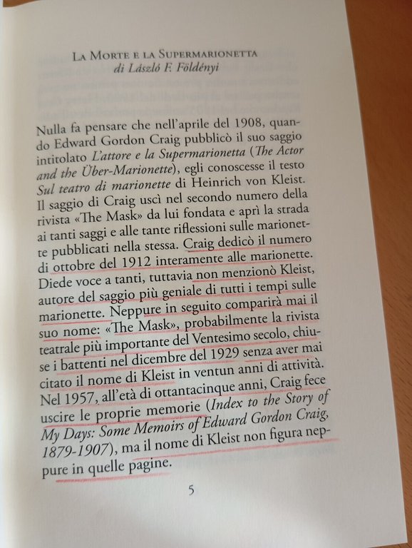 L'Attore e la Supermarionetta, Edward Gordon Craig, La vita felice, …