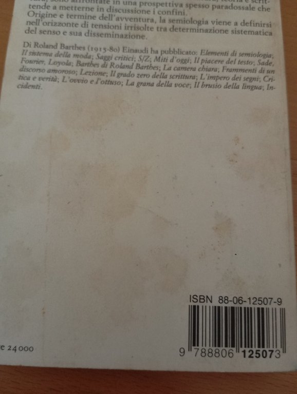 L'avventura semiologica, Roland Barthes, Einaudi, 1991 | Immagine Gallery 5