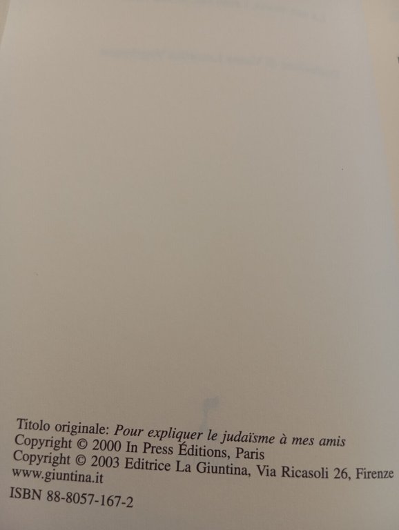 L'ebraismo spiegato ai miei amici, Philippe Haddad, Giuntina, 2003