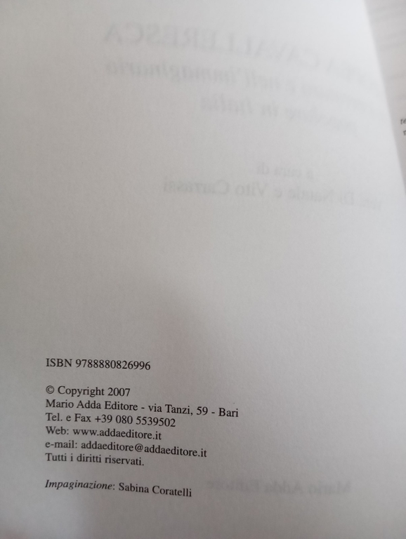L'epopea cavalleresca nella letteratura e nell'immaginario popolare Italia, 2007