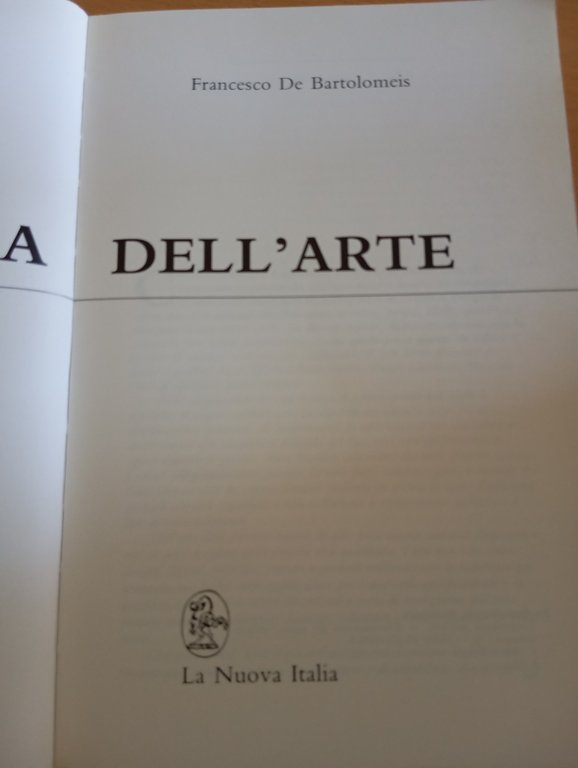 L'esperienza dell'arte, Francesco de Bartolomeis, La Nuova Italia, 1989