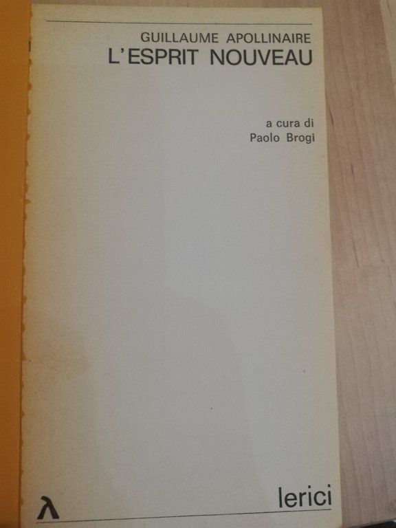 L'esprit nouveau. Letteratura femminile, Guillaume Apollinaire, Lerici, 1980