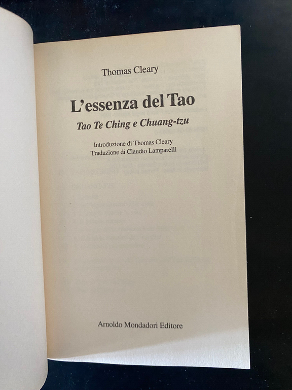 L'essenza del Tao, Thomas Cleary, Mondadori, 1994