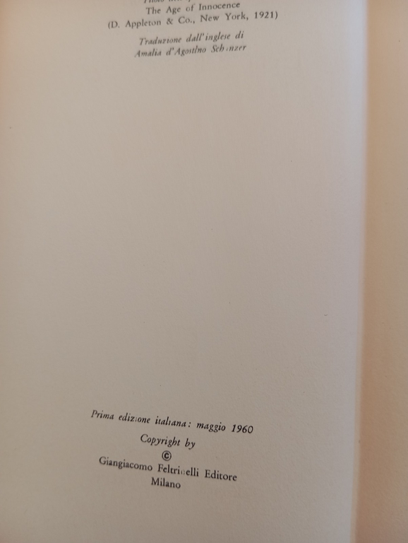 L'età dell'innocenza, Edith Wharton, Feltrinelli, 1960, prima edizione | Immagine Gallery 8