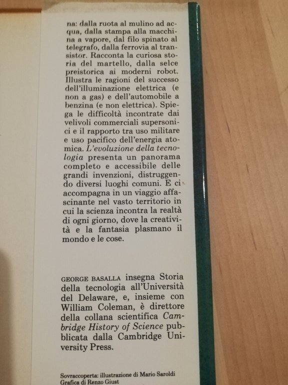 L'evoluzione della tecnologia. Cause, modalità... George Basalla, 1991, Rizzoli