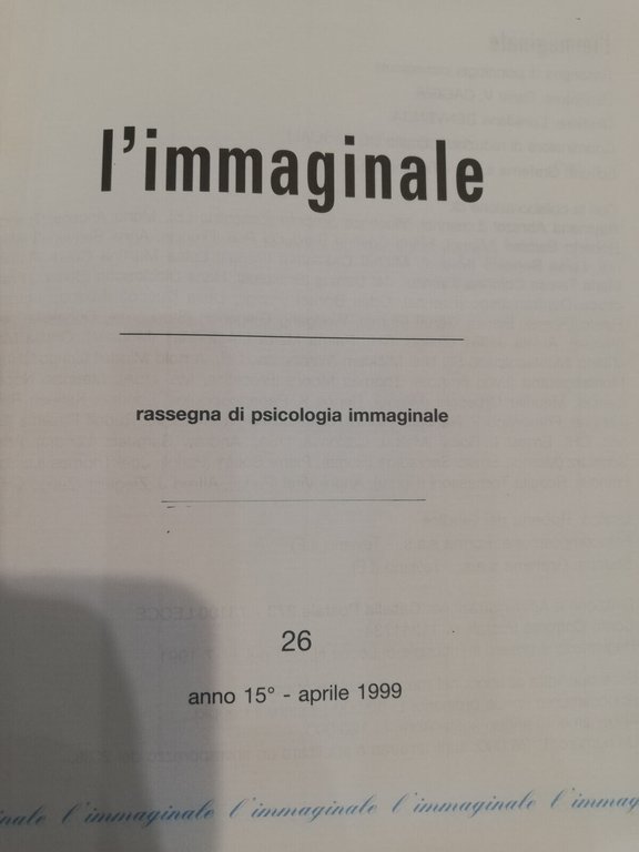 L'immaginale, numero 26, 1999