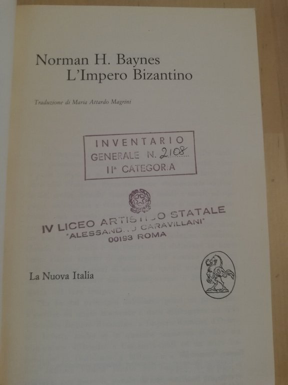 L'impero bizantino, Norman H. Baynes, 1988, La Nuova Italia