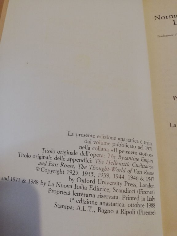 L'impero bizantino, Norman H. Baynes, 1988, La Nuova Italia