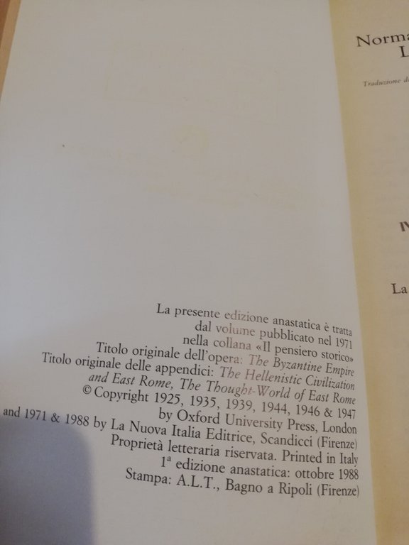 L'impero bizantino, Norman H. Baynes, 1988, La Nuova Italia