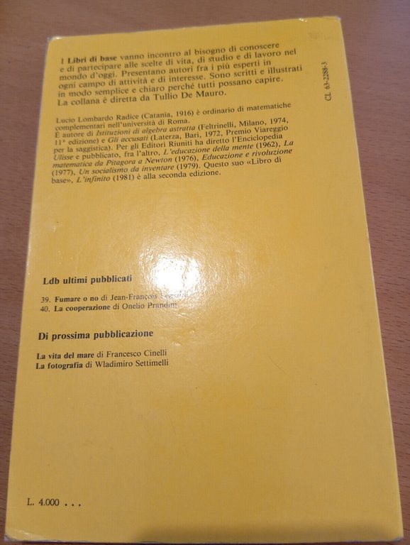 L'infinito, Lucio Lombardo Radice, Editori Riuniti, 1982