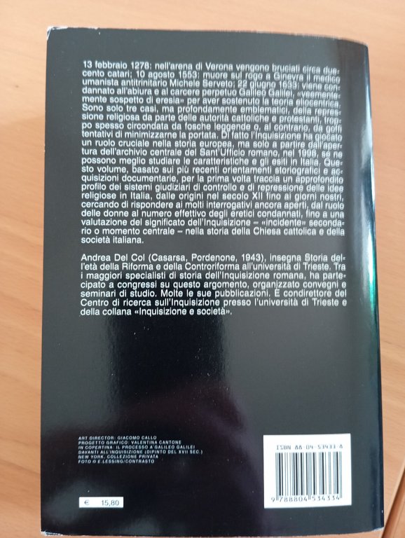L'inquisizione in Italia, Andrea Del Col, Mondadori, 2006