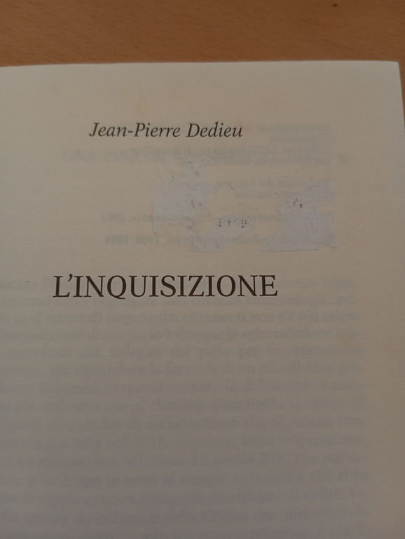 L'inquisizione, Jean-Pierre Dedieu, San Paolo, 2003